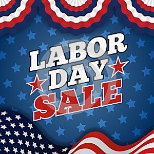 Labor day sale promotion advertising banner design