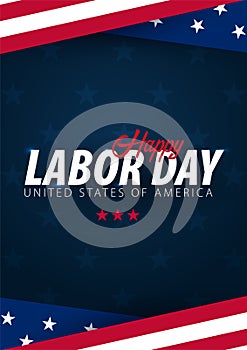 Labor Day sale promotion, advertising, poster, banner, template with American flag. American labor day wallpaper. Voucher discount