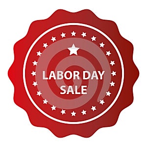 labor day sale stamp on white