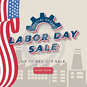 Labor day sale vector illustration