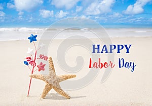 Labor Day USA background with starfishes