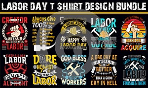 Labor day vector t shirt design bundle