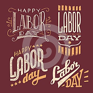 Labor Day vintage hand-lettering designs