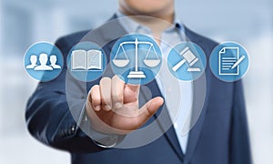 Labor Law Lawyer Legal Business Internet Technology Concept photo