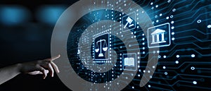 Labor Law Lawyer Legal Business Internet Technology Concept photo