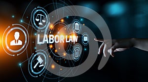 Labor Law Lawyer Legal Business Internet Technology Concept photo