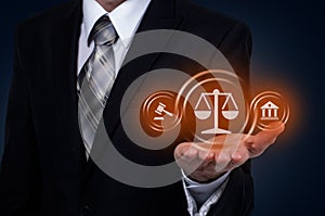 Labor Law Lawyer Legal Business Internet Technology Concept.