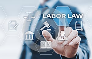 Labor Law Lawyer Legal Business Internet Technology Concept photo