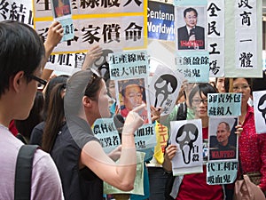 Labor practice protest demonstration at Computex