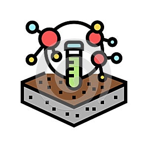 laboratory chemical soil testing color icon vector illustration