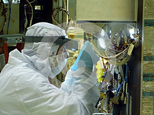 Laboratory Cleanroom Technician Closeup