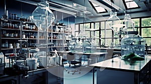Laboratory with complex equipment, science office
