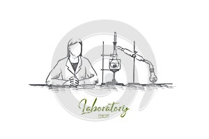 Laboratory concept. Hand drawn isolated vector.