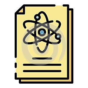 Laboratory documentation icon color outline vector
