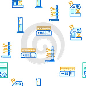 Laboratory Equipment For Analysis Icons Set Vector