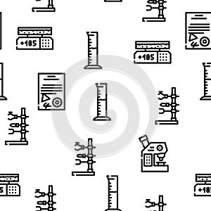 Laboratory Equipment For Analysis Vector Seamless Pattern
