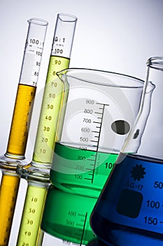 Laboratory equipment beakers test tubes