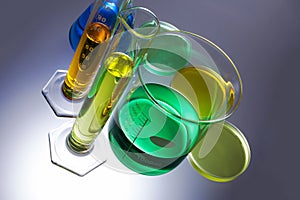 Laboratory equipment beakers test tubes