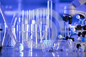 Laboratory equipment composition. Science concept.