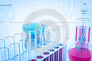 Laboratory equipment and science experiments ,Laboratory glassware containing chemical liquid, science research,science