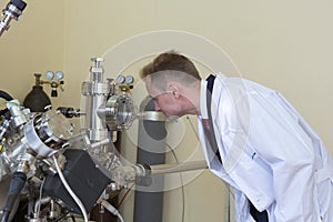 Laboratory equipment for scientific experiments. Abstract industrial background.
