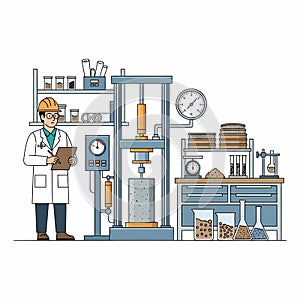 Laboratory equipment and scientist performing test