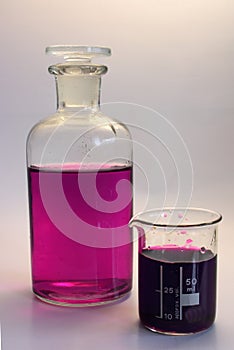 Laboratory flask and beaker