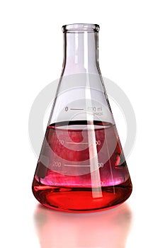 Laboratory Flask With Red Colorant