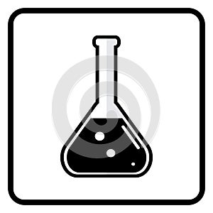 Laboratory flask sign. Chemistry lab icon.