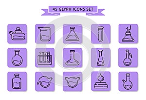 Laboratory Flasks Icon Set