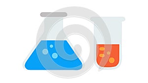 Laboratory Flasks Icon Vector Illustration in Flat Style, vector design Generative AI