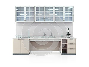 Laboratory furniture isolated on the white background.