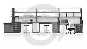 Laboratory furniture isolated on the white background.