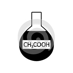 Laboratory glass with acetic acid