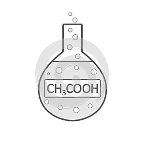 Laboratory glass with acetic acid