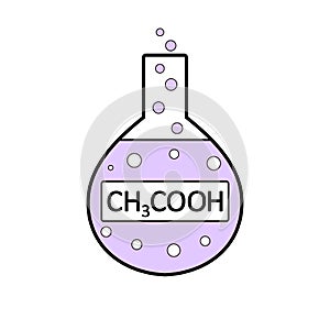 Laboratory glass with acetic acid