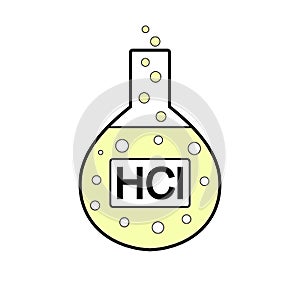 Laboratory glass with hydrochloric acid photo