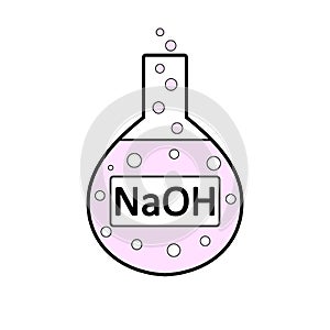 Laboratory glass with sodium hydroxide