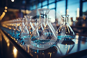 Laboratory glassware forms an intricate chemistry science background