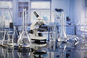 Science theme. Modern scientific laboratory interior.