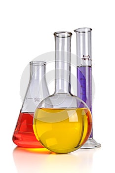 Laboratory Glassware Over white