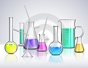 Laboratory Glassware Realistic Composition