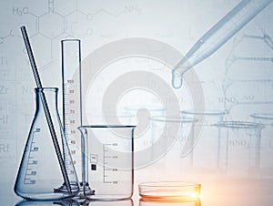 Laboratory glassware , science research,science background.