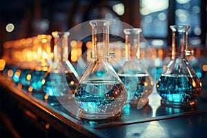 Laboratory glassware serves as a mesmerizing chemistry science background