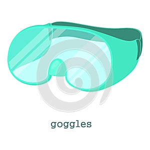 Laboratory goggles icon, cartoon style