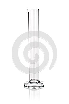 Laboratory graduated cylinder isolated on white