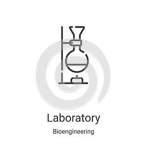 laboratory icon vector from bioengineering collection. Thin line laboratory outline icon vector illustration. Linear symbol for