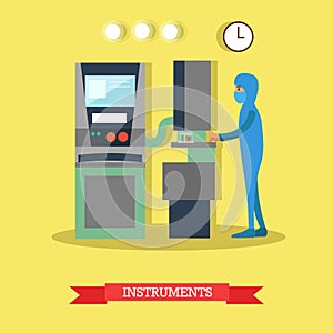 Laboratory instruments concept vector illustration in flat style