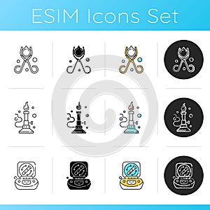 Laboratory instruments icons set