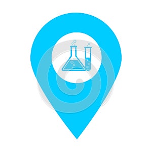 Laboratory location map pin pointer icon. Element of map point for mobile concept and web apps. Icon for website design and app de